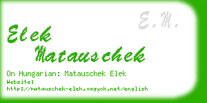 elek matauschek business card